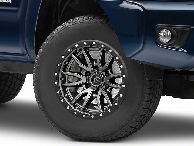 Fuel Wheels Rebel Matte Gunmetal with Black Bead Ring 6-Lug Wheel; 17x9; 1mm Offset (05-15 Tacoma)