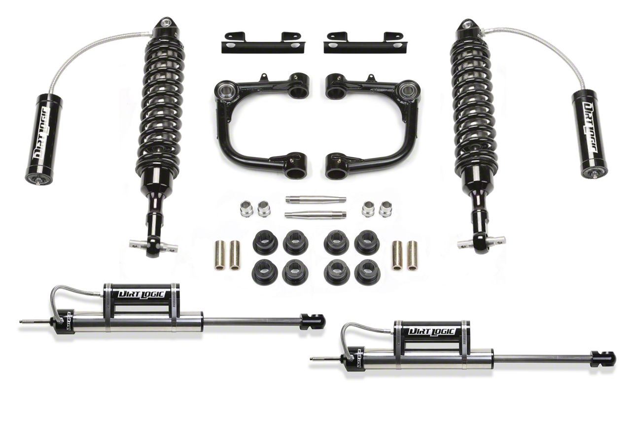 Fabtech 3-Inch Uniball Upper Control Arm Lift Kit with Dirt Logic Reservoir Coil-Overs and Reservoir Shocks (05-14 6-Lug Tacoma)