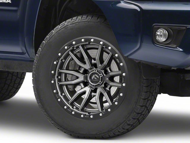 Fuel Wheels Rebel Matte Gunmetal with Black Bead Ring 6-Lug Wheel; 18x9; -12mm Offset (05-15 Tacoma)