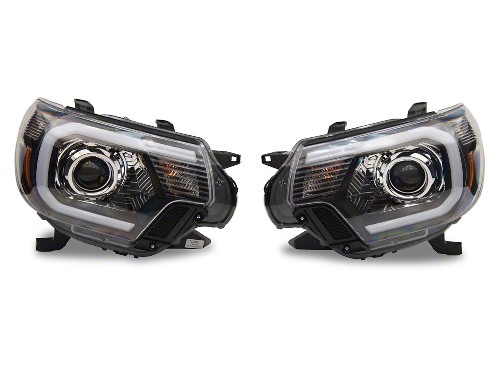 Raxiom Axial Series Projector Headlights with Sequential LED Bar; Black
