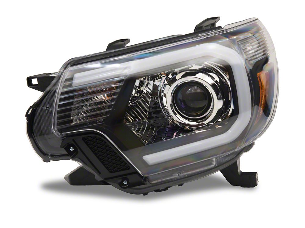 Raxiom Axial Series Projector Headlights with Sequential LED Bar; Black