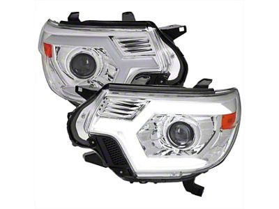 Switchback Sequential LED Bar Projector Headlights; Chrome Housing; Clear Lens (12-15 Tacoma)