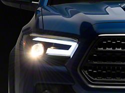 Switchback Sequential LED Bar Projector Headlights; Matte Black Housing; Clear Lens (16-23 Tacoma w/ Factory Halogen Headlights)