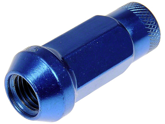 Blue Open End Knurled Wheel Lug Nuts; M12x1.50; Set of 20 (05-22 Tacoma)