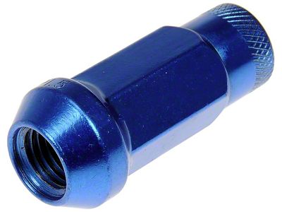 Blue Open End Knurled Wheel Lug Nuts; M12x1.50; Set of 20 (05-23 Tacoma)