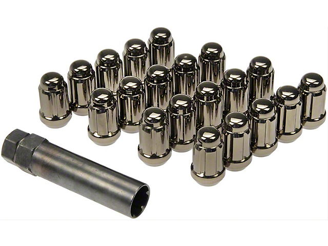 Gunmetal 6-Spline Drive Wheel Lug Nuts; M12x1.50; Set of 20 (05-23 Tacoma)