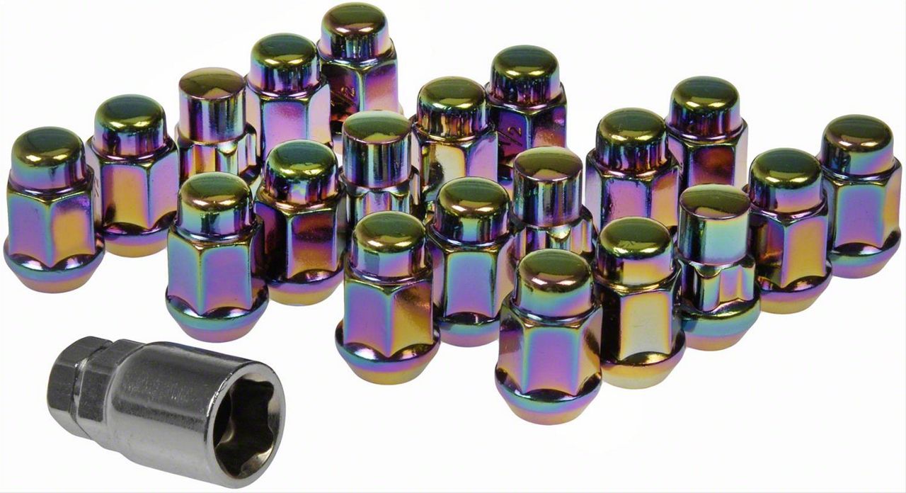 NeoChrome Acorn Wheel Lug Nuts; M12x1.50; Set of 20 (0523