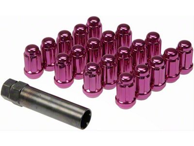 Pink 6-Spline Drive Wheel Lug Nuts; M12x1.50; Set of 20 (03-24 4Runner)