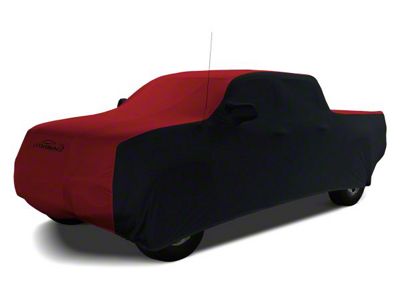 Coverking Satin Stretch Indoor Car Cover; Black/Pure Red (16-23 Tacoma Access Cab w/o Factory Roof Rack)