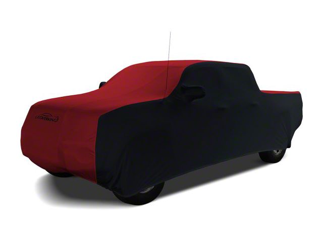 Coverking Satin Stretch Indoor Car Cover; Black/Pure Red (16-23 Tacoma Access Cab w/o Factory Roof Rack)