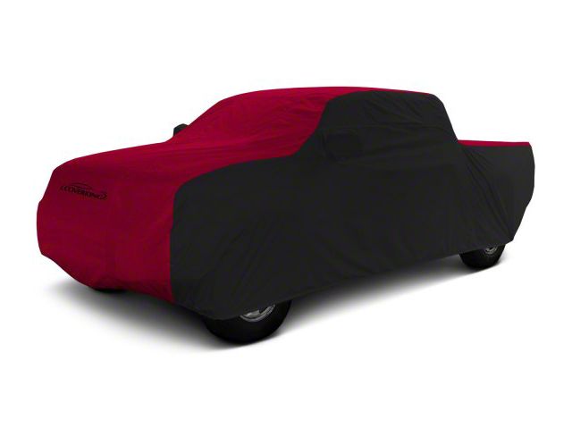Coverking Stormproof Car Cover; Black/Red (16-23 Tacoma Access Cab w/o Factory Roof Rack)
