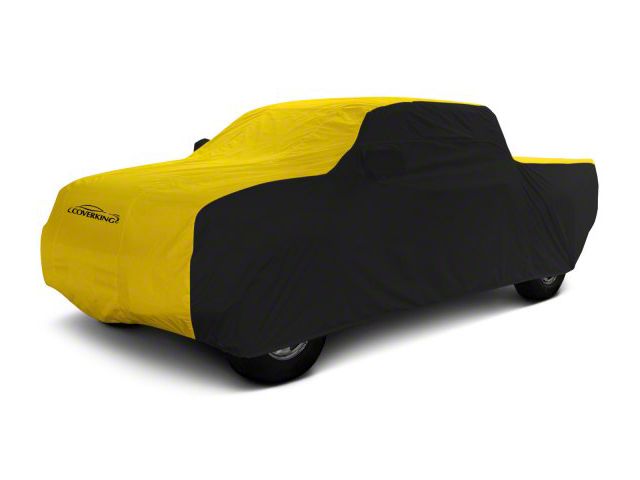 Coverking Stormproof Car Cover; Black/Yellow (16-23 Tacoma Access Cab w/o Factory Roof Rack)