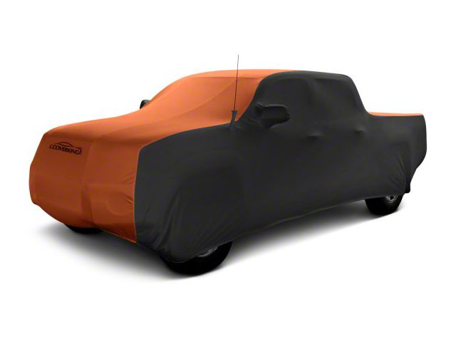 Coverking Satin Stretch Indoor Car Cover; Black/Inferno Orange (16-23 Tacoma Double Cab)