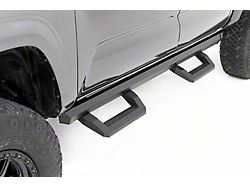 Rough Country SR2 Adjustable Aluminum Side Step Bars; Textured Black (05-22 Tacoma Double Cab)
