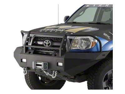 Winch Front Bumper with Brush Guard and D-Ring Mounts; Black (05-11 Tacoma)