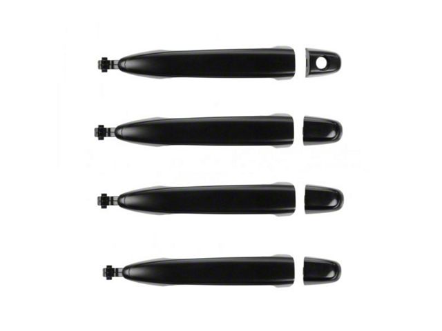 Exterior Door Handles; Front and Rear; Paint to Match Black (05-15 Tacoma Double Cab)