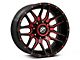XF Offroad XF-222 Gloss Black Red Milled 6-Lug Wheel; 20x9; 12mm Offset (05-15 Tacoma)