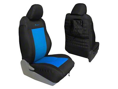 Bartact Tactical Series Front Seat Covers; Black/Blue (09-15 Tacoma w/ Bucket Seats, Excluding TRD Pro)