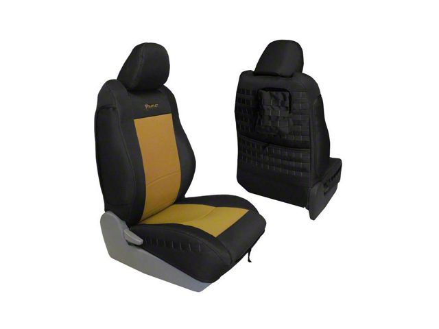 Bartact Tactical Series Front Seat Covers; Black/Coyote (09-15 Tacoma TRD Pro)