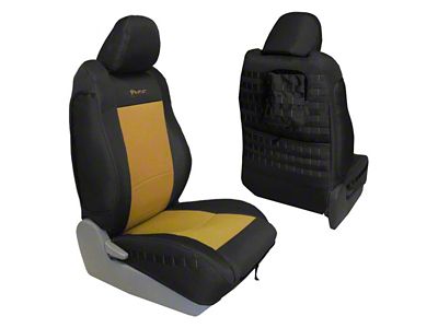 Bartact Tactical Series Front Seat Covers; Black/Coyote (09-15 Tacoma w/ Bucket Seats, Excluding TRD Pro)