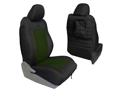 Bartact Tactical Series Front Seat Covers; Black/Olive Drab (09-15 Tacoma w/ Bucket Seats, Excluding TRD Pro)