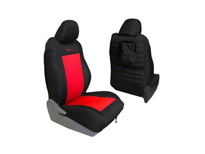 Bartact Tactical Series Front Seat Covers; Black/Red (09-15 Tacoma TRD Pro)