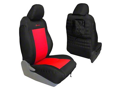 Bartact Tactical Series Front Seat Covers; Black/Red (09-15 Tacoma w/ Bucket Seats, Excluding TRD Pro)
