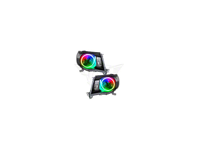 Oracle OE Style Headlights with ColorSHIFT Halo; Black Housing; Clear Lens (05-11 Tacoma)