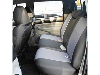Bartact Tactical Series Rear Seat Cover; Black/Orange (09-15 Tacoma Double Cab)