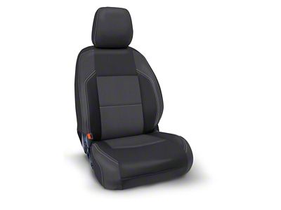 PRP Front Seat Covers; Black and Gray (16-23 Tacoma w/o Electric Seat Adjusters)