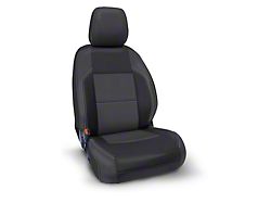 PRP Front Seat Covers; Black and Gray (16-22 Tacoma w/ Electric Seat Adjusters)