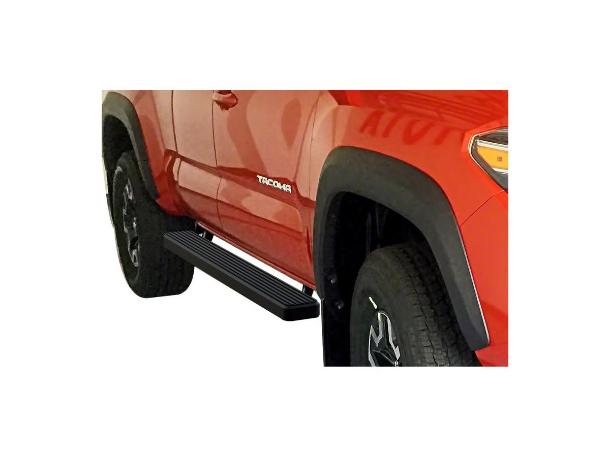 Nerf Bars Side Steps Side Bars APS iBoard Running Boards 4 inches Matte Black Custom Fit 2005-2020 Toyota Tacoma Access Cab Pickup