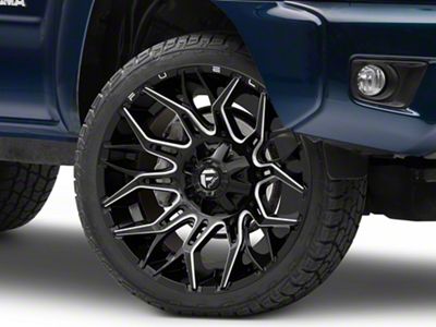 Fuel Wheels Twitch Glossy Black Milled 5-Lug Wheel; 22x12; -44mm Offset (05-15 Tacoma)