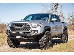 Southern Style Offroad Slimline Hybrid Front Bumper with Bull Bar and Winch Access Holes; Matte Black (16-22 Tacoma)