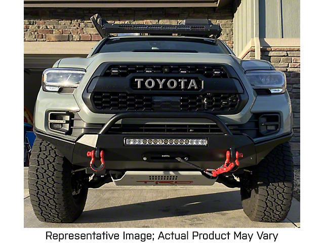 Southern Style Offroad Slimline Hybrid Front Bumper with Bull Bar and Winch Line Opening; Matte Black (16-22 Tacoma)