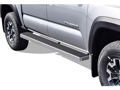 6-Inch iStep Stainless Steel Running Boards; Hairline Silver (05-23 Tacoma Double Cab)