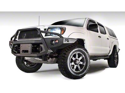 Fab Fours Premium Winch Front Bumper with Pre-Runner Guard; Matte Black (05-11 Tacoma)