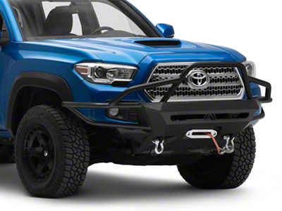 Fab Fours Ultra Light Hybrid Winch Front Bumper with High Guard; Matte Black (16-23 Tacoma)