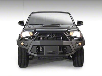 Fab Fours Premium Heavy Duty Winch Front Bumper with Pre-Runner Guard; Bare Steel (12-15 Tacoma)