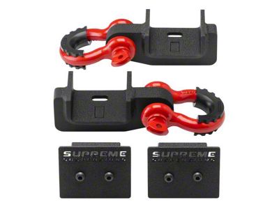 Supreme Suspensions Bolt-On Shackle Mount with Red D-Ring Shackles (05-23 Tacoma)