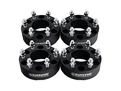 Supreme Suspensions 1.50-Inch Pro Billet Hub and Wheel Centric Wheel Spacers; Black; Set of Four (05-22 6-Lug Tacoma)