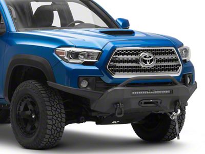 Rough Country Hybrid High Clearance Front Bumper with 20-Inch Black Series LED Light Bar and PRO9500S Winch (16-23 Tacoma)