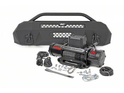 Rough Country Hybrid Stubby Front Bumper with PRO9500S Winch (16-23 Tacoma)