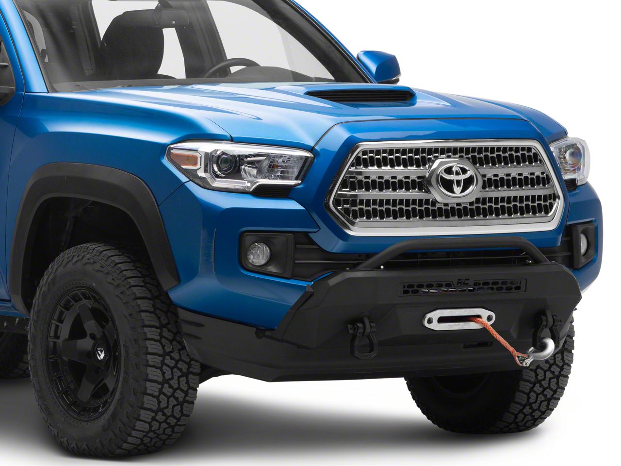 Rough Country Tacoma Hybrid Stubby Front Bumper with Winch Mount 10712 ...