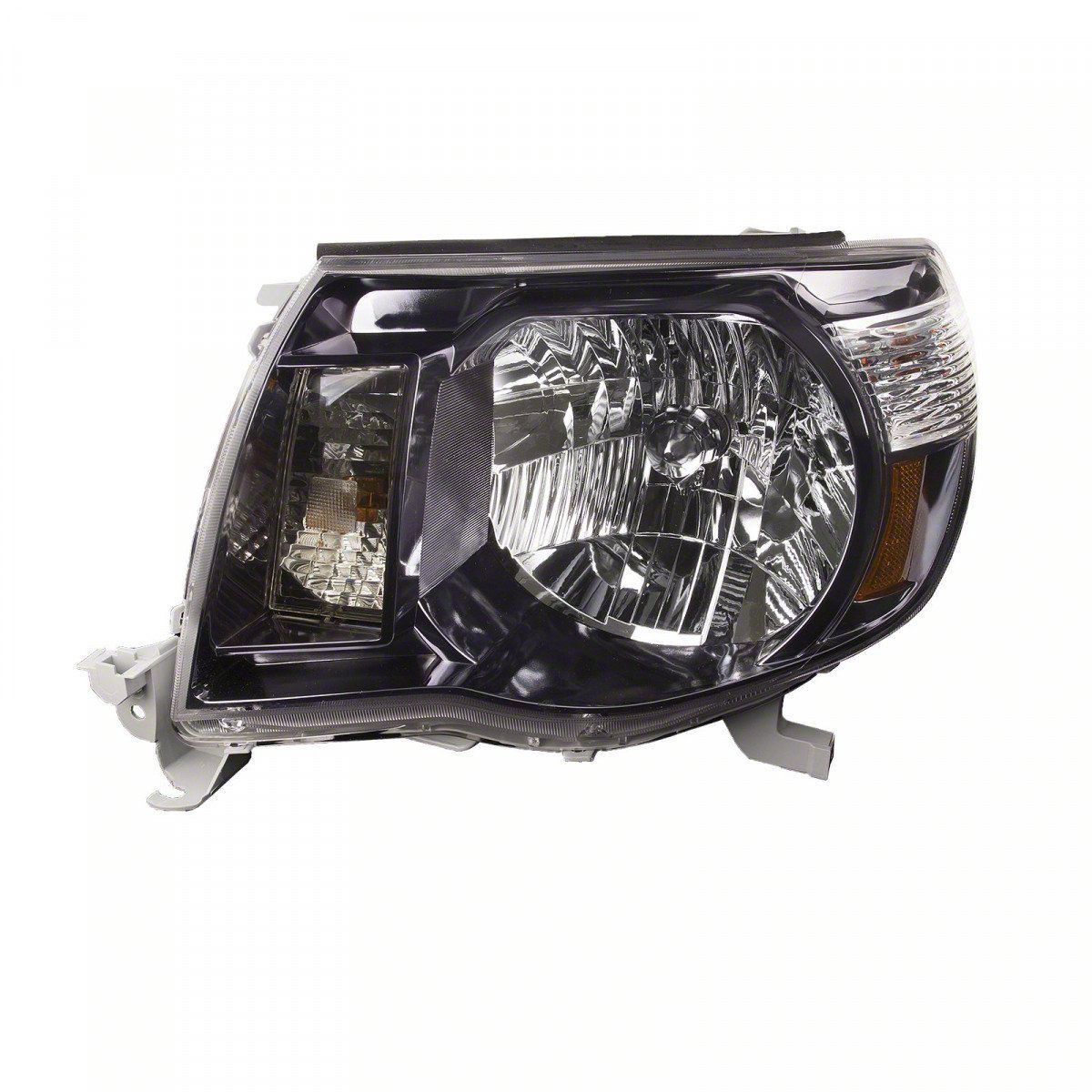Headlights Depot Halogen Headlight; Driver Side; Black Housing; Clear Lens (05-11 Tacoma w/ Sport Package)