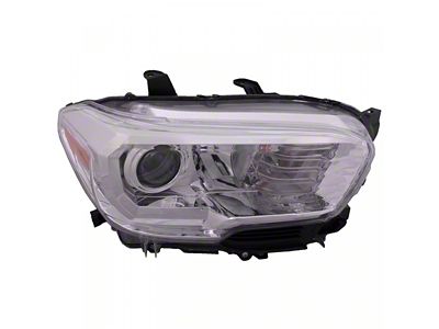 Headlights Depot Headlight; Passenger Side; Chrome Housing; Clear Lens (16-18 Tacoma)