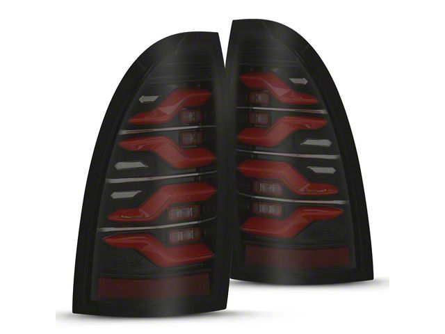 AlphaRex LUXX-Series LED Tail Lights; Black/Red Housing; Smoked Lens (05-15 Tacoma)