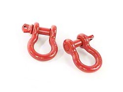 Rugged Ridge 3/4-Inch D-Ring Shackles; Red 