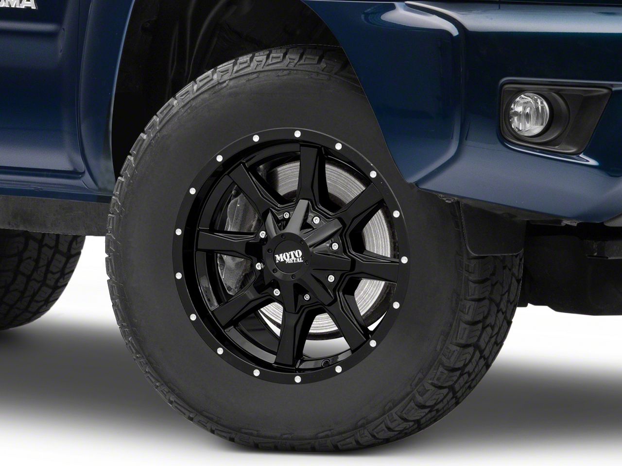 Moto Metal Tacoma MO970 Gloss Black with Milled Lip 6-Lug Wheel; 17x8 ...