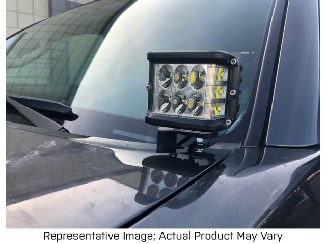 Cali Raised LED 3x2-Inch 18W Amber LED Lights with Ditch Mounting Brackets and Amber Backlight Switch (05-15 Tacoma)